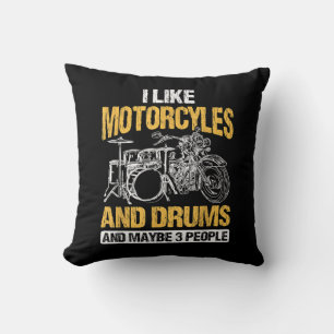 Drummer Drummen Ik Hou Van Motorfietsen En Drums Kussen