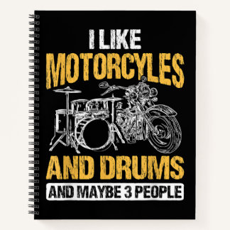 Drummer Drummen Ik Hou Van Motorfietsen En Drums Notitieboek