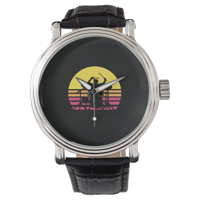 Drummer Drumming Horloge (Voorkant)