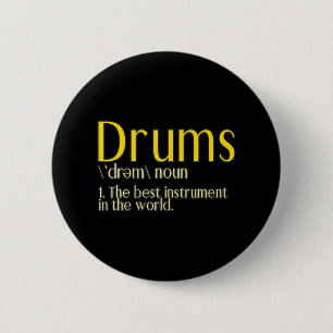 Drummer Drums Drumstick Groove Music Lover Ronde Button 5,7 Cm