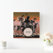 Drummer Drums set Vierkante Klok (Huis)