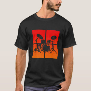 Drummer Drumset Vintage voor mannen drumset voor d T-shirt