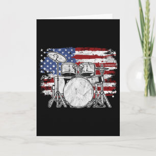 Drummer Drumstel Drums VS Vlag Amerikaanse 4 juli Kaart