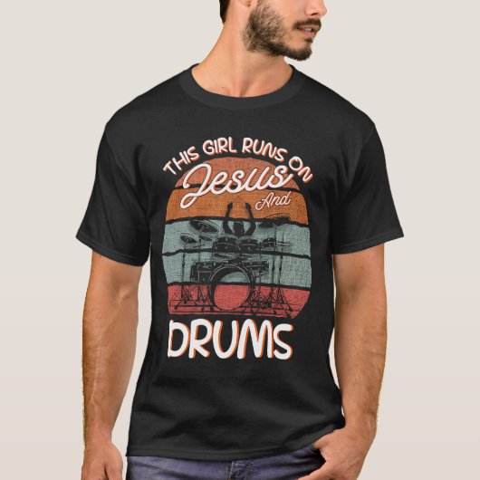 Drummer Drumsticks Instrument Drum Kit T-shirt (Voorkant)