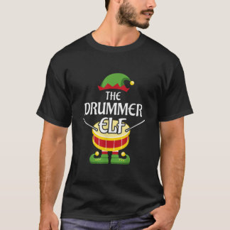 Drummer Elf Family Matching Group kerstdrum T-shirt
