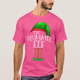 Drummer Elf Group Matching Family kerstcadeau O T-shirt