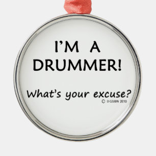 Drummer Excuseer Metalen Ornament