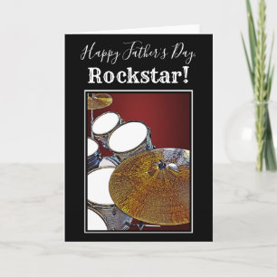 Drummer Fathers Day Musician Kaart Drums Drumming