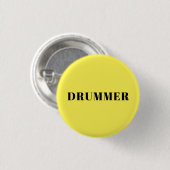 Drummer gele ronde badge ronde button 3,2 cm (Voorkant /achterkant)