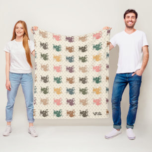 Drummer Gift Blanket, Retro Drum Liefhebber Gooi Fleece Deken