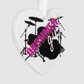 Drummer Girl avec amusant violet et noir Grunge Te (devant)