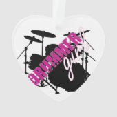 Drummer Girl avec amusant violet et noir Grunge Te (dos)