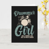 Drummer Girl | Drums Drummer Gift Kaart (Gele Bloem)