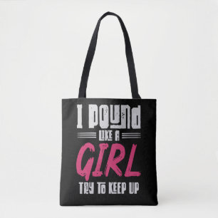 Drummer Girl Drumset Vrouw Drum Musician Draagtas