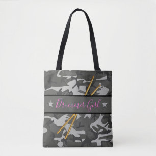 Drummer Girl Drumsticks Percussion Band Drumming Draagtas