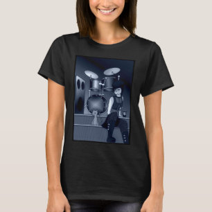 Drummer Girl en Cat T-shirt