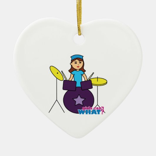 Drummer Girl Keramisch Ornament (Voorkant)