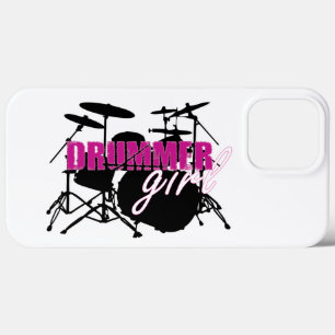 Drummer Girl met Fun Paars en Black Grunge Text iPhone 13 Pro Max Hoesje