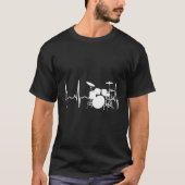 Drummer Heartbeat Hoodie Beste Hoodie voor Drummer T-shirt (Voorkant)
