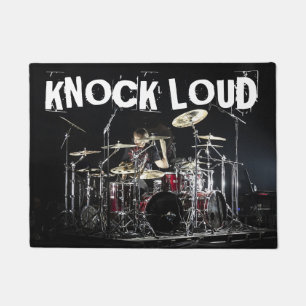 Drummer Heavy Metal Rock KNOCK LOUD Fun Gift Deurmat
