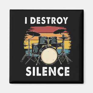 Drummer I Destroy Silence Drum Magneet