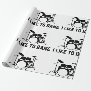 Drummer ik hou van een drumdrum in rare ramen cadeaupapier