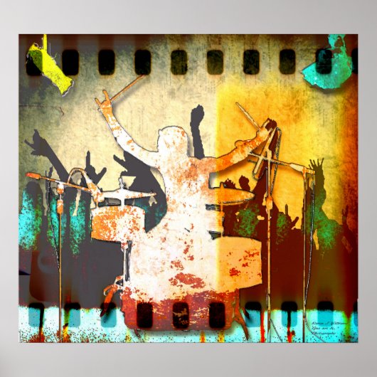 Drummer Kerel, Copyright karen J Williams Poster (Voorkant)