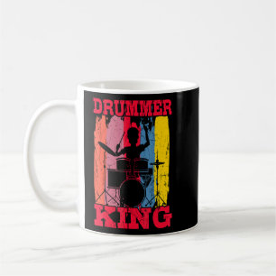 Drummer King Drums Kit Trap Set Snare Bass Hi-Pet Koffiemok