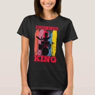 Drummer King Drums Kit Trap Set Snare Bass Hi-Pet T-shirt