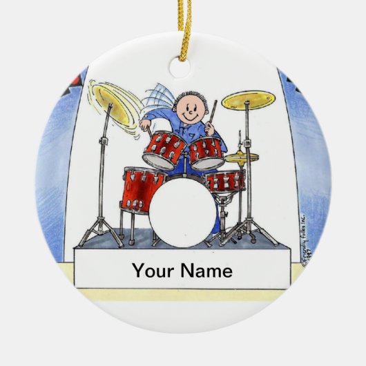 Drummer - Mannelijk Keramisch Ornament (Voorkant)
