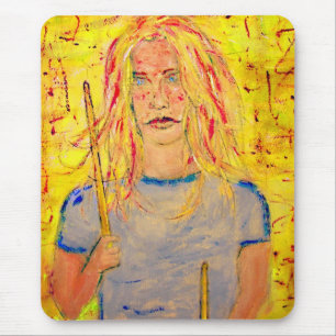 drummer meisje met stenen muismat