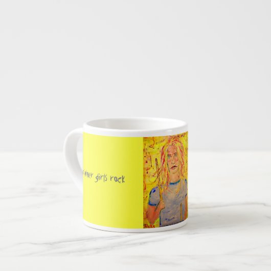 drummer meisjes rocksteen espresso kop (Voorkant links)