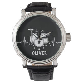 Drummer met aangepaste naam - horloge