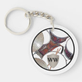 Drummer Monogram Snare Drum Kit Drumsticks Music K Sleutelhanger (Voorkant)