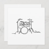 Drummer Music Design One-Line Drums Bedankkaart (Voorkant / Achterkant)