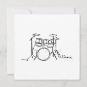 Drummer Music Design One-Line Drums Bedankkaart (Achterkant)