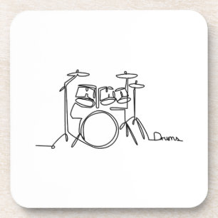 Drummer Music Design One-Line Drums Bier Onderzetter