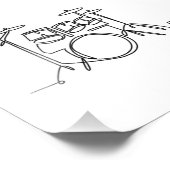 Drummer Music Design One-Line Drums Foto Afdruk (Hoek)