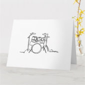 Drummer Music Design One-Line Drums Kaart (Gele Bloem)