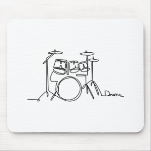 Drummer Music Design One-Line Drums Muismat