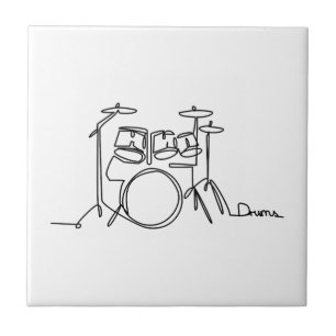Drummer Music Design One-Line Drums Tegeltje