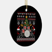 Drummer Musical Instrument Ugly Kerstmis Keramisch Ornament (Rechts)