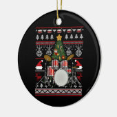 Drummer Musical Instrument Ugly Kerstmis Keramisch Ornament (Links)