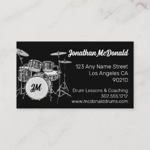 Drummer Musician Drum Kit Music Teacher Drumming B Visitekaartje