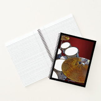 Drummer Musician Drum Kit Rock & Roll Drumming Notitieboek