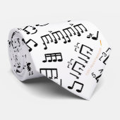 Drummer Necktie Musician Novelty Drumming Notes Stropdas (Opgerold)