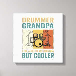 Drummer Opa Als een gewone opa maar cooler  Canvas Afdruk