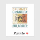 Drummer Opa Als een Gewone Opa Maar Cooler Sticker (Vel)