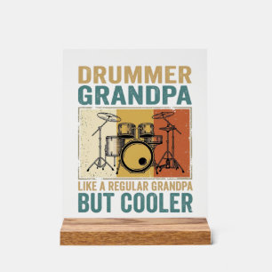 Drummer Opa Als een Gewone Opa Maar Koeler  Acryl Bord