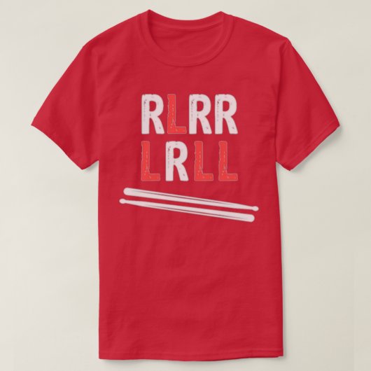 Drummer Paradiddle Sticks Drum RLRR LRLL Design T-shirt (Design voorkant)